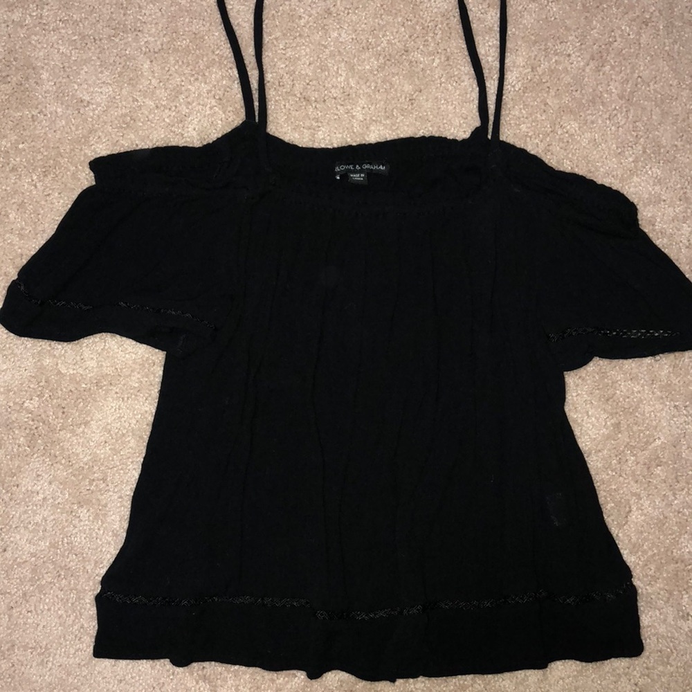 Black off the shoulder top